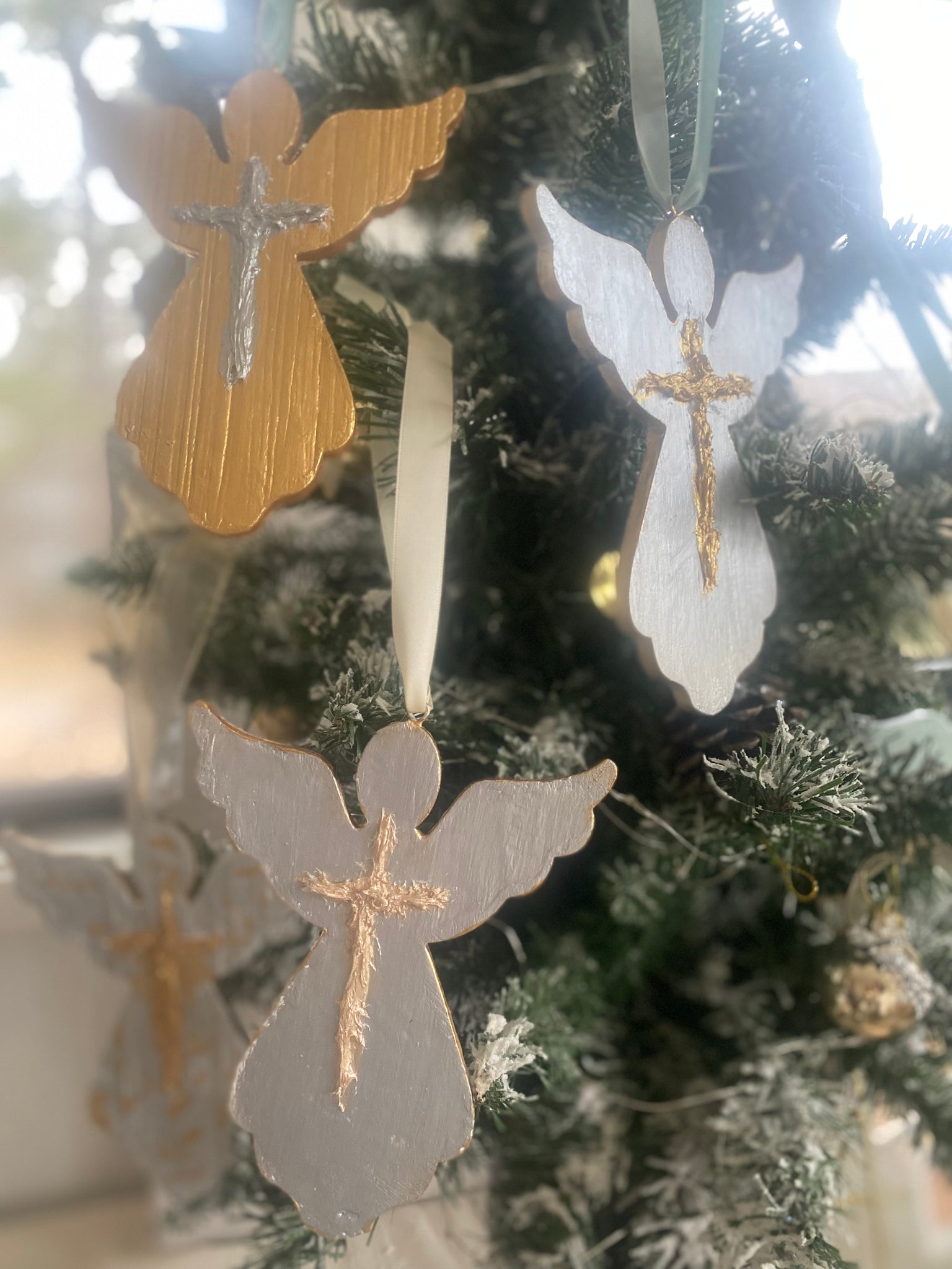 Guradian Angel cross ornaments