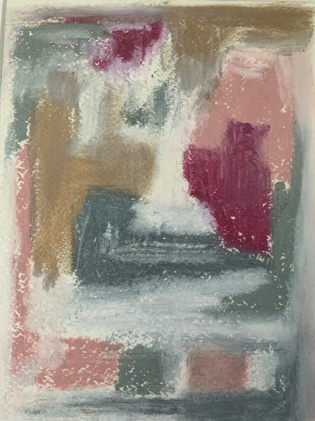 Original 13”x17” oil pastel on paper matted & framed