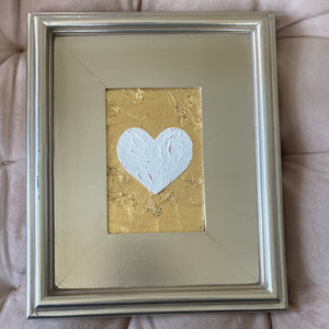 Original heart painting on panel in 10x12” frame